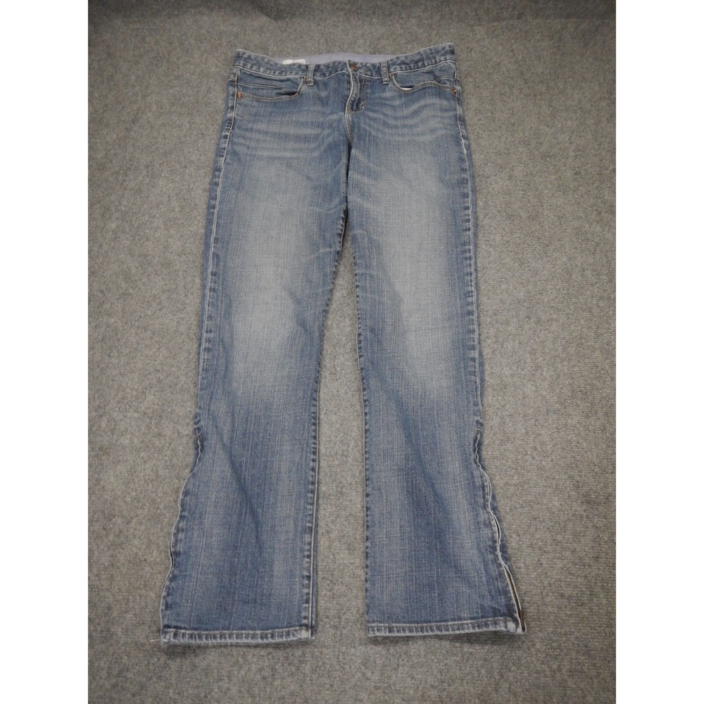Gap Real Straight Jeans Women’s 31/12L Medium Wash Stretch Denim Long Length *
